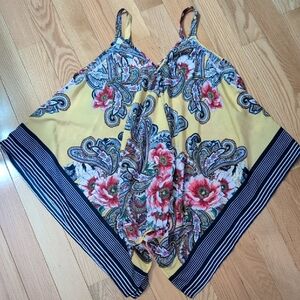 Floral Paisley Yellow and Blue Dress